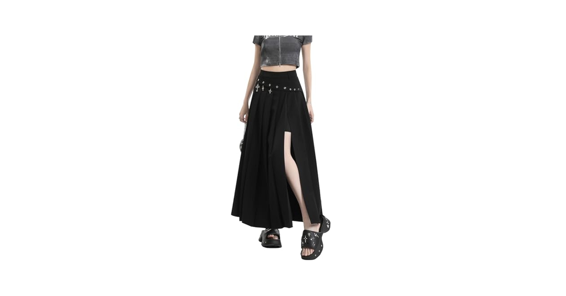 Amazon.co.jp: [WANSHIX] プリーツ ロングスカート